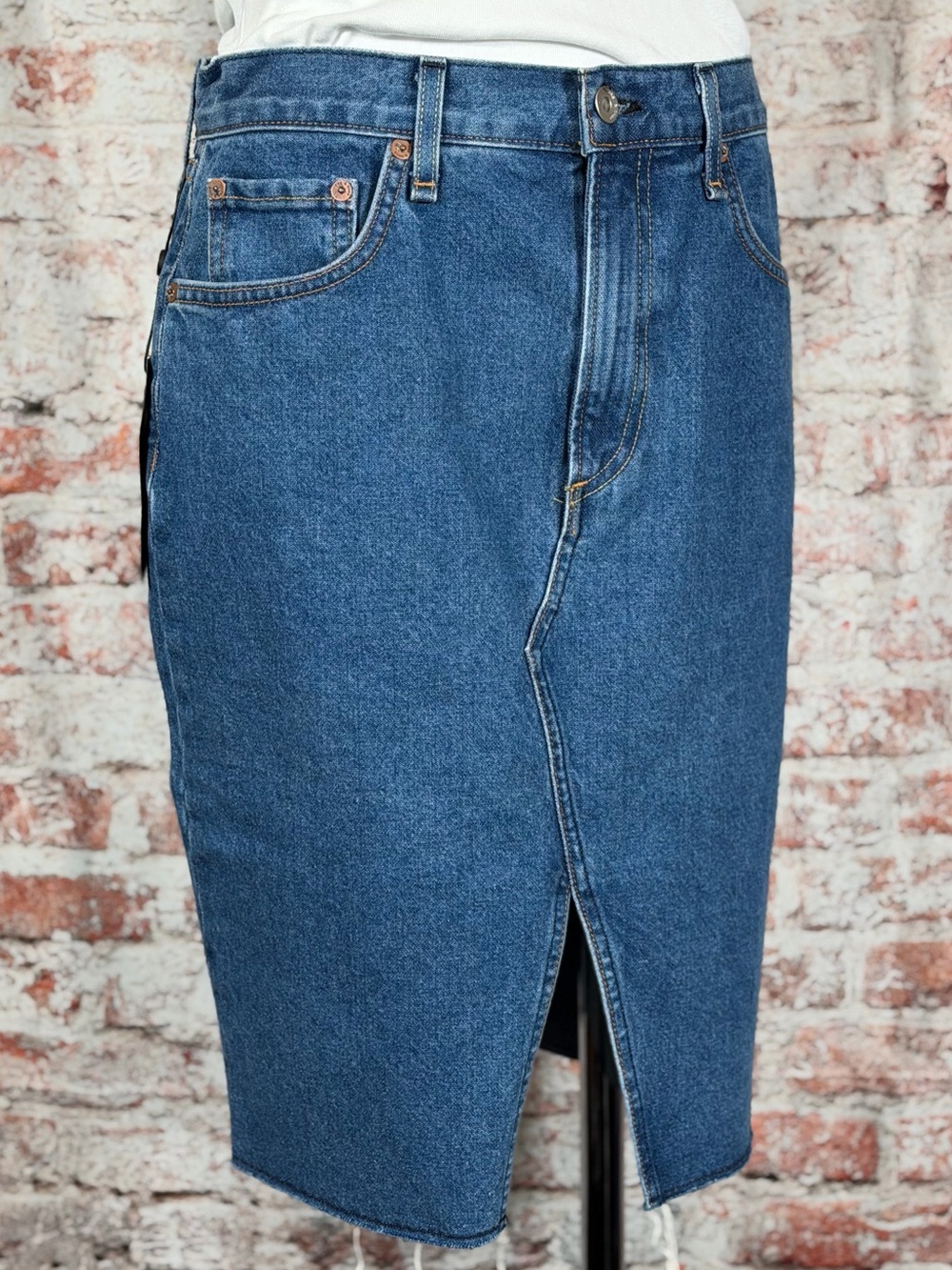 NWT rag & bone blue denim skirt